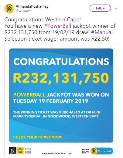 Lotto results tuesday 19 february 2019 deals