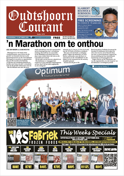 Oudtshoorn Courant 15 Oktober 2026