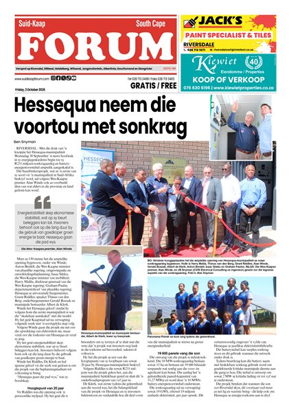 Suid-Kaap Forum 2 Oktober 2026
