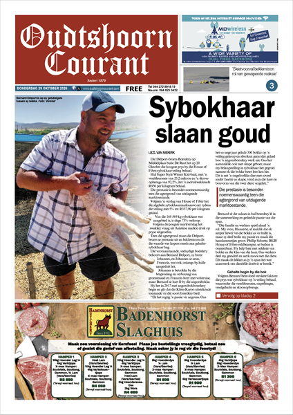 Oudtshoorn Courant 29 Oktober 2026
