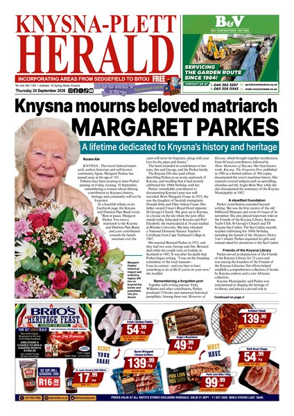 Knysna Plett Herald  24 September 2026
