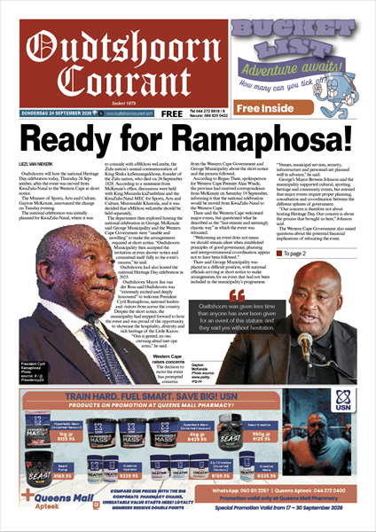 Oudtshoorn Courant 24 September 2026