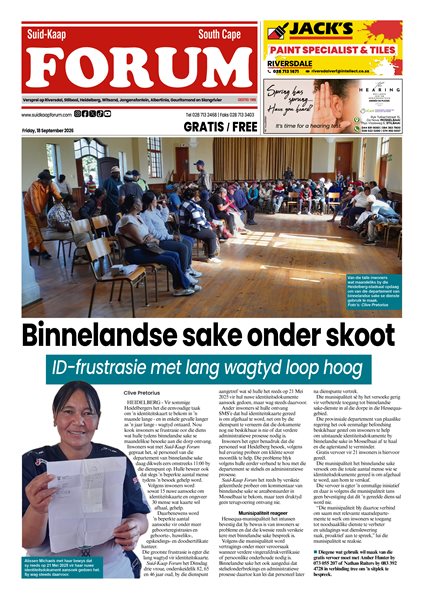Suid-Kaap Forum 18 September 2026