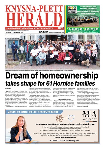 Knysna-Plett Herald 17 September 2026