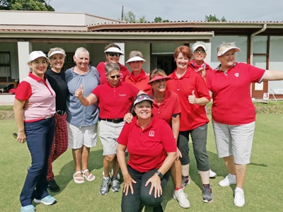 Lady golfers try out bowls for a change