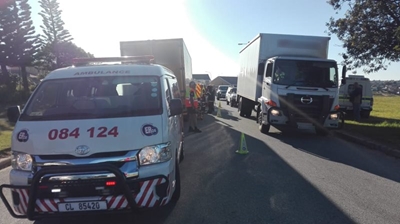 Truck rear-ends another leaving man seriously injured