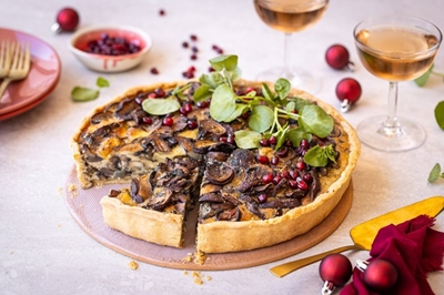 Festive favourite: Mushroom and walnut tart