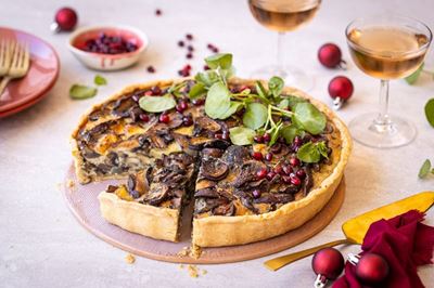 Festive favourite: Mushroom and walnut tart