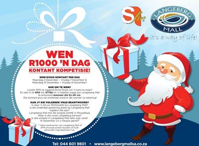 Wen R1000 ‘n dag met Langeberg Mall en SFM se kompetisie