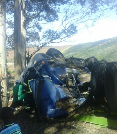 Road accident involving truck