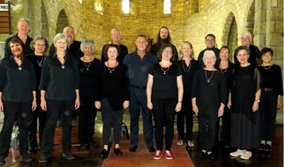 Chamber choir on stage at Market Theatre