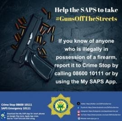 Illegal guns removed from Gauteng streets
