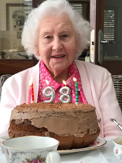 Ivy Sanders active and loving life at 98