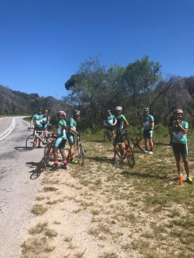 Sport celebrities cycling through George
