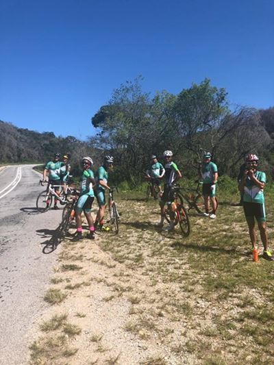 Sport celebrities cycling through George
