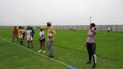 Girls tackle the art of rugby