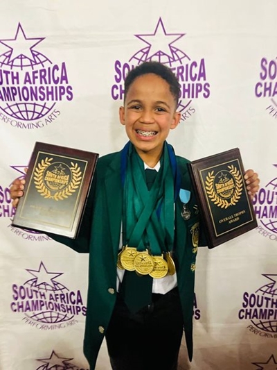 Rylan wins 10 medals at SA Championships for Performing Arts