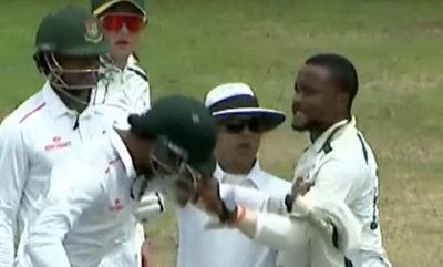 Watch: SA bowler grabs Bangladesh batsman’s helmet