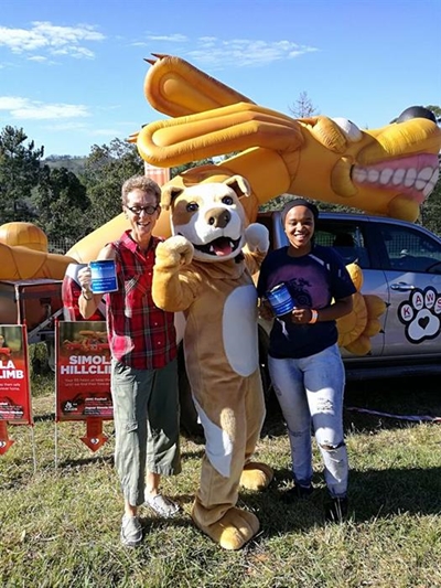 Raising funds amid racing cars
