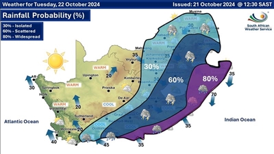 SAWS warns of disruptive rain, severe thunderstorms