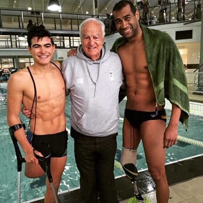 Caleb Swanepoel swims again