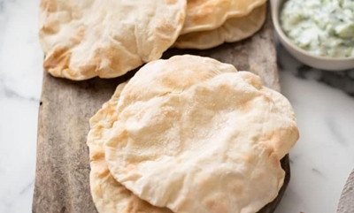 Quick and easy no yeast flatbread pita made in the air fryer