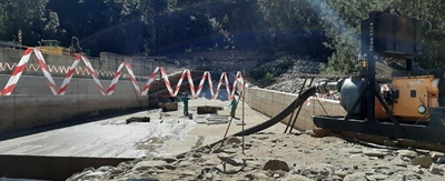 Gauging weir being refurbished