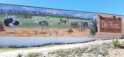 Stunning welcome sign brings De Rust to life