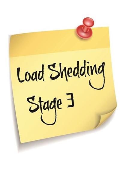 Stage 3 load shedding to be implemented from Tuesday