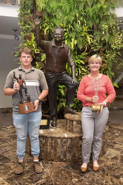 Budding young golfer Damian does it again