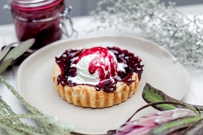 Delicious plum and vanilla bean jam tarts