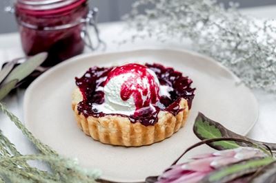 Delicious plum and vanilla bean jam tarts