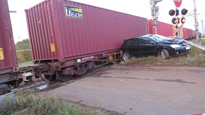 Driver injured after colliding with goods train