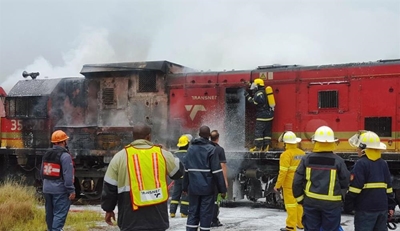 Brand op trein geblus