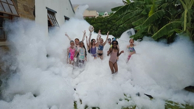 Funny foam floats about town
