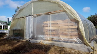 Prototype solar drying kiln at wood festival