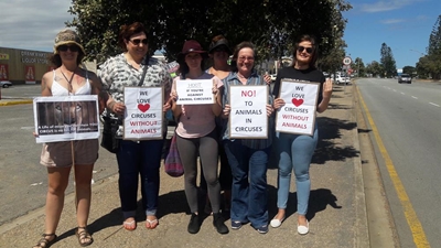 Protest against circus using animals