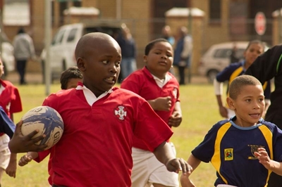 Kinders geniet St Blaize-sportdag