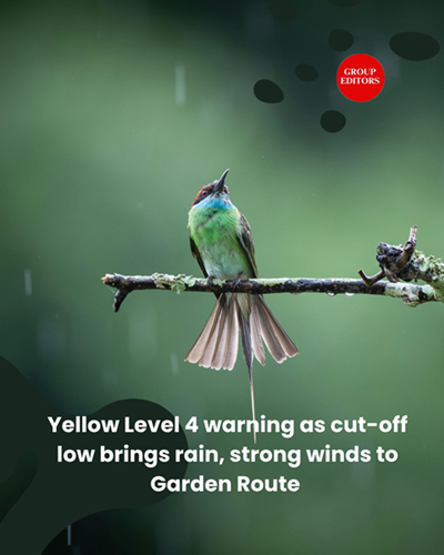 Yellow Level 4 warning as cut-off low brings rain, strong winds to Garden Route 
