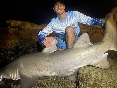 Young angler catches his first shark in Mossel Bay