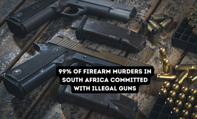 99% of firearm murders in South Africa committed with illegal guns