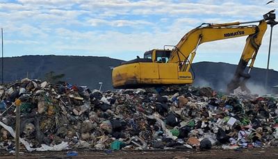 Solid waste accumulates at transfer station