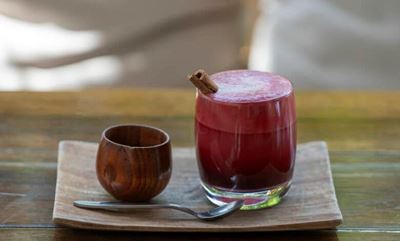 Beetroot and spiced rum winter warmer cocktail recipe