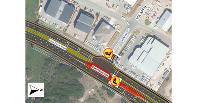 Notice of construction at Via Appie on Louis Fourie Road