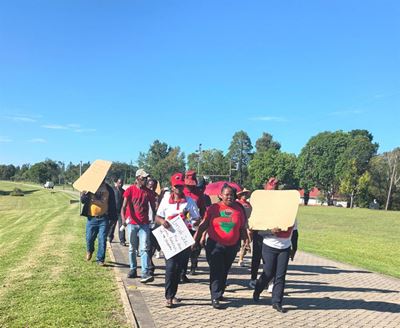 NMU workers protest against outsourcing of security services