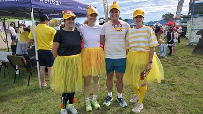 Chickens 'cross the road' to raise funds for children