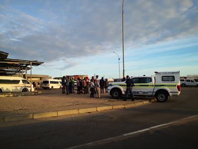  Small group gathers in Crotz Street KwaNonqaba, under police watch