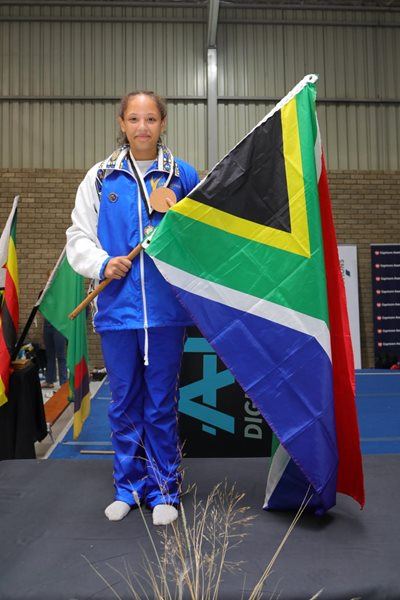 Young gymnast Amaris Kirchner represents South Africa on African Stage in Trampoline Gymnastics