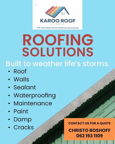 Karoo Roof Rubber offers roofing solutions designed to help protect and maintain your property