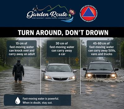 Garden Route Disaster Management issues Severe Flood Warning: 'Turn around, don't drown'